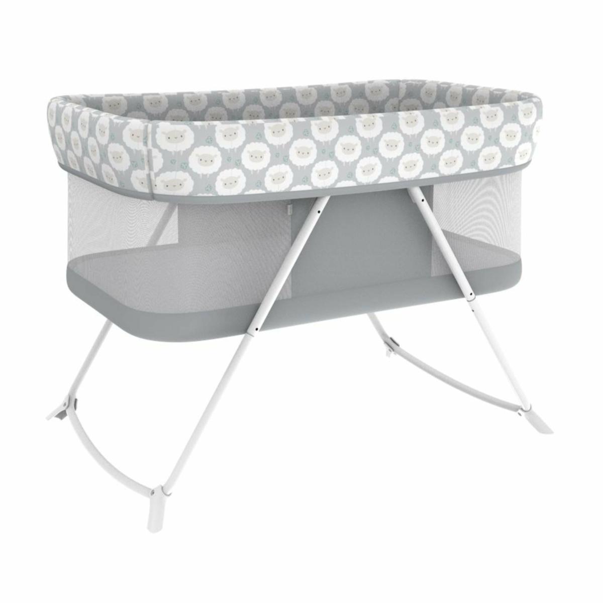 Bassinets |   Snooze & Stow Rocking Portable Folding Bassinet – Sheppy (Gray) Bassinets Bassinets