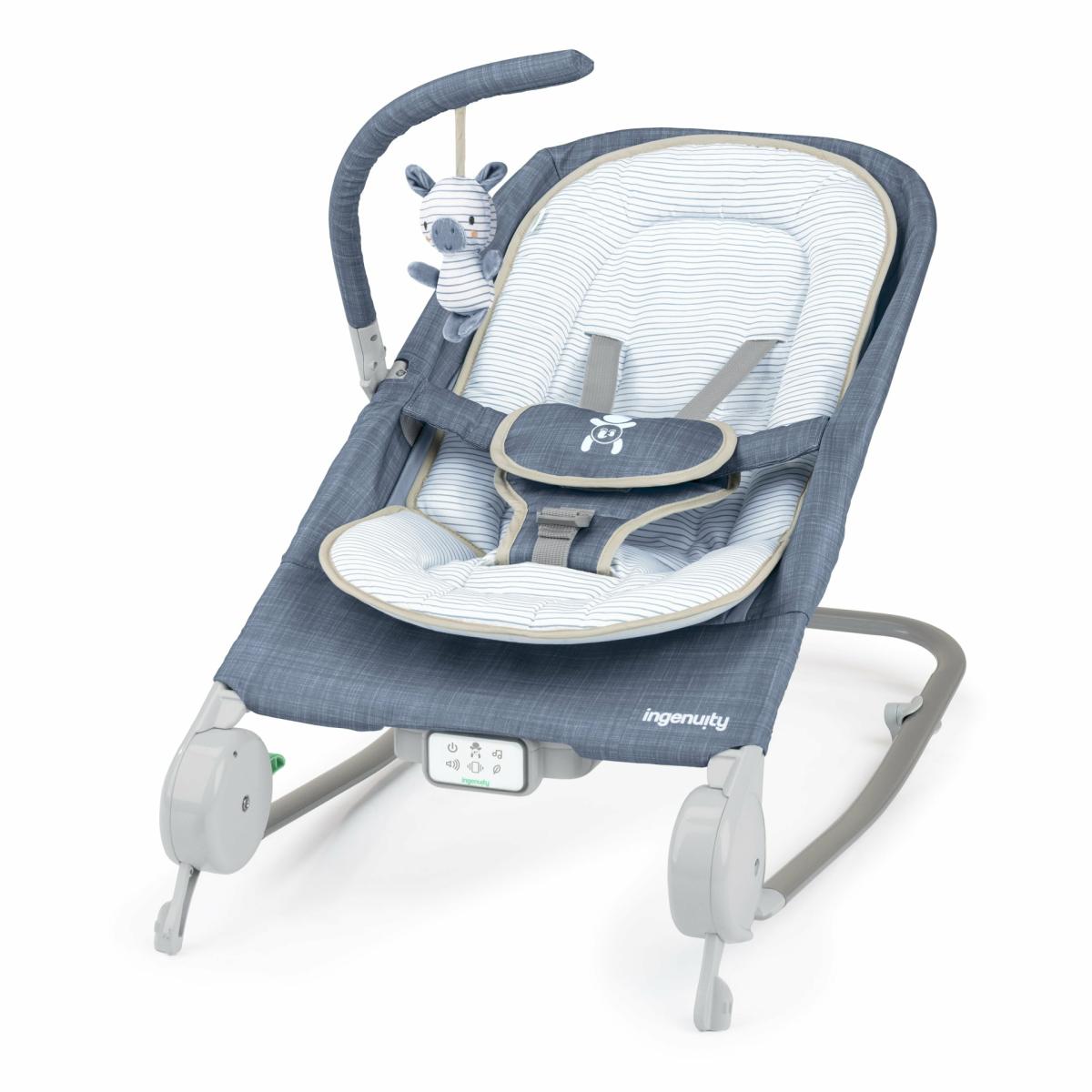 Bouncers & Rockers |   Happy Belly Rock-To-Bounce- Massage Seat – Chambray Bouncers & Rockers Bouncers & Rockers