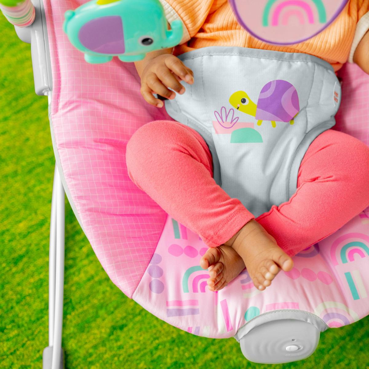 Bouncers & Rockers |   Pink Paradise Vibrating Baby Bouncer, Newborn + Bouncers & Rockers Bouncers & Rockers