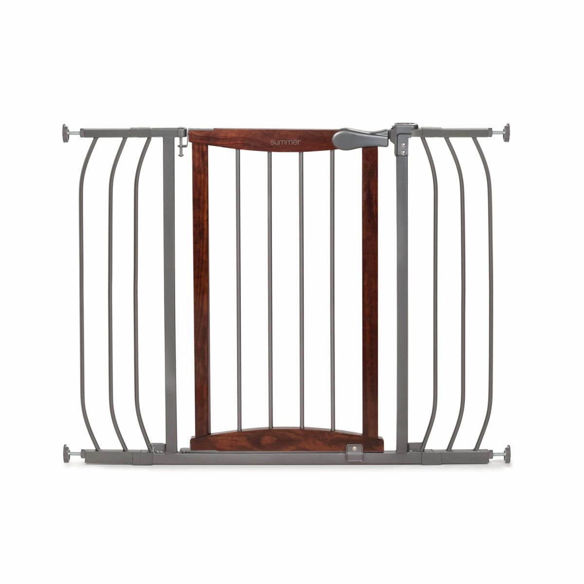 Gates |   Anywhere Decorative Walk-Thru Pet And Baby Gate, Openings 28  42.5- Walnut/Charcoal Gates Gates