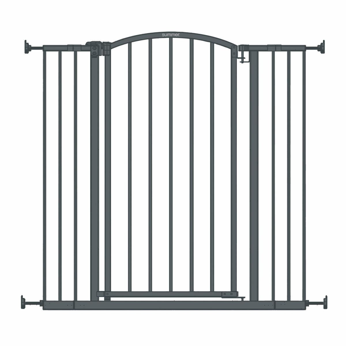 Gates |   Extra Tall Decor Safety Gate, Openings 28-38.25″ Wide, 26″ Tall – Gray Gates Gates