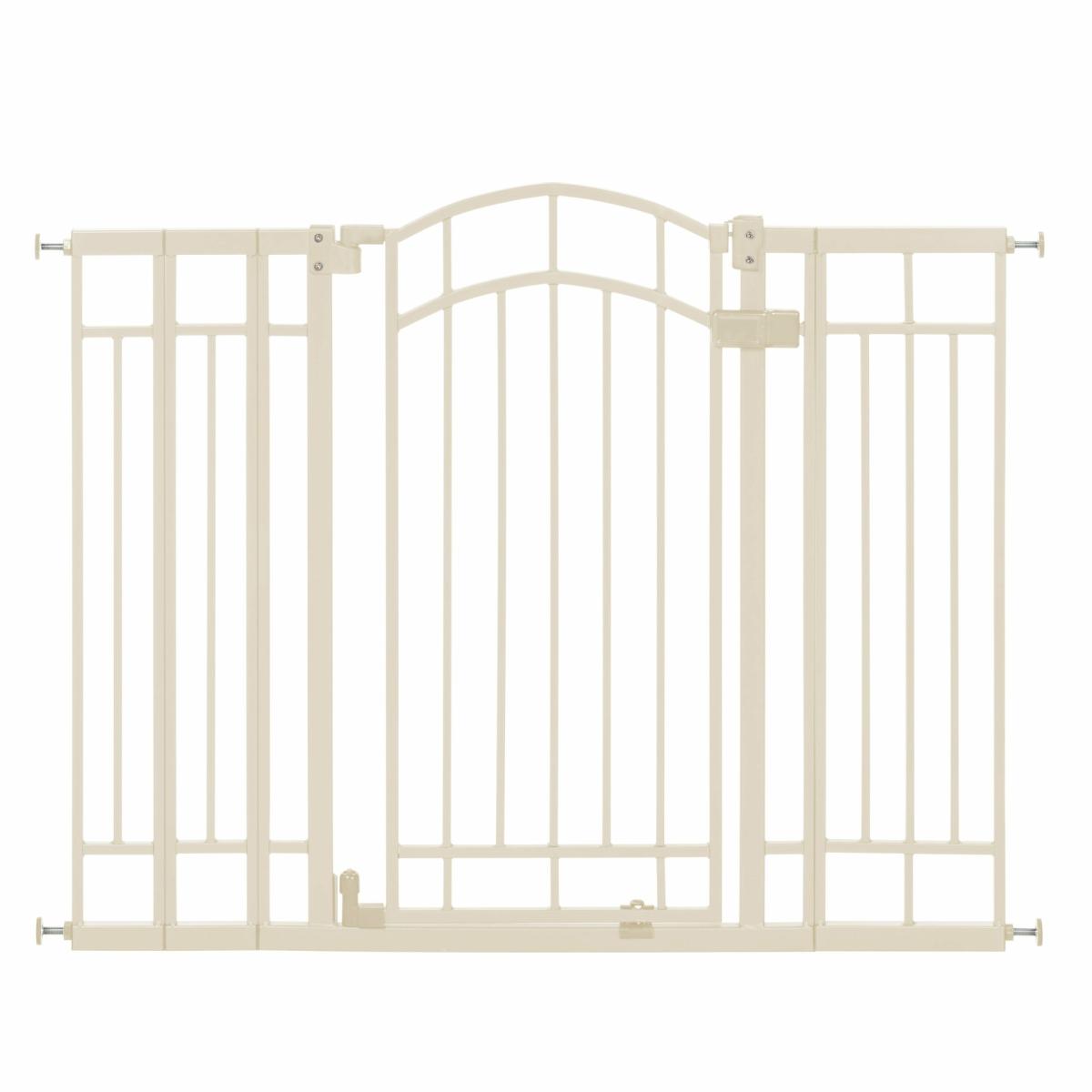 Gates |   Multi-Use Decorative Extra Tall Walk-Thru Pet And Baby Gate, Openings 29″-48″ Wide – Beige Gates Gates