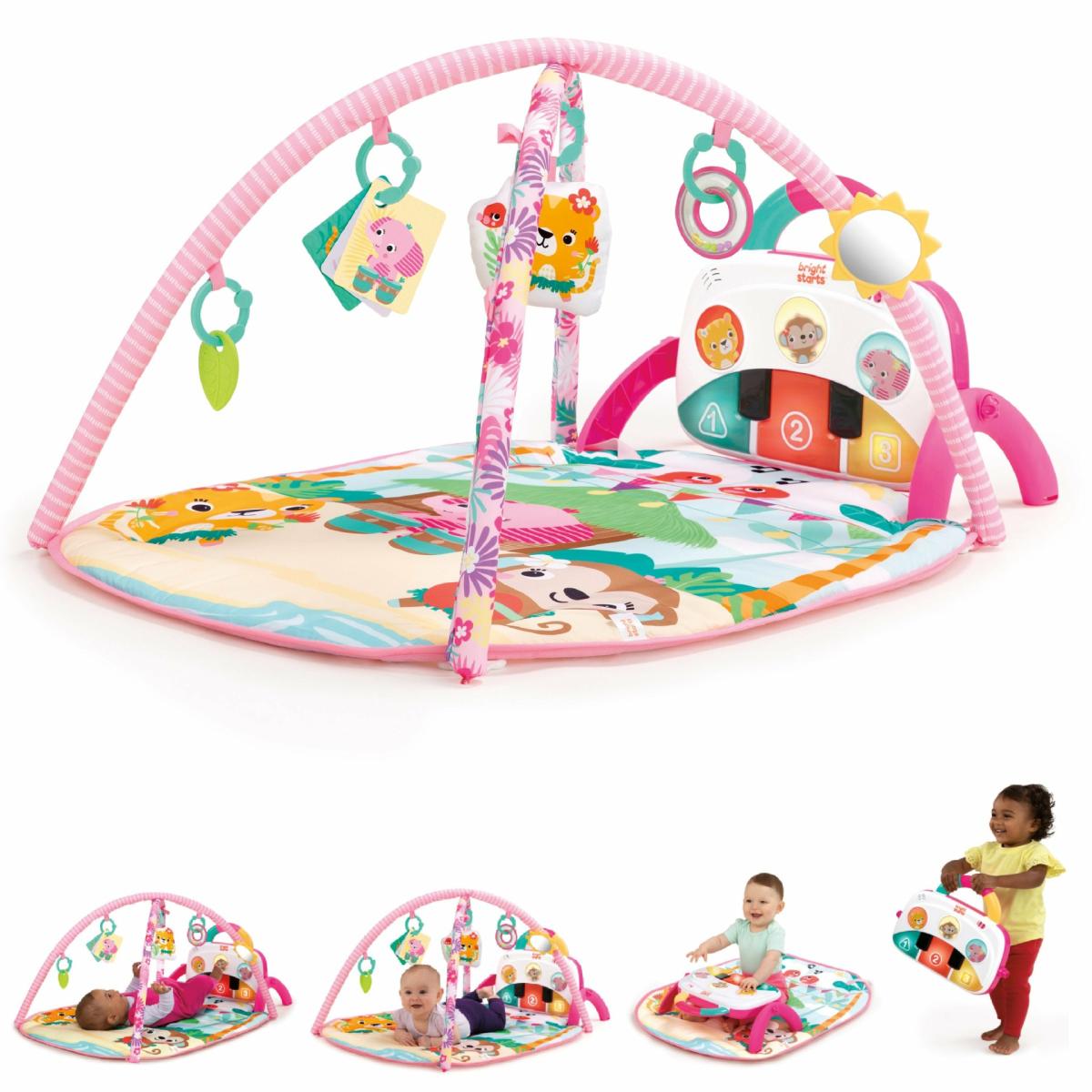 Play Gyms & Mats |   4-In-1 Groovin Kicks Piano & Drum Baby Play Gym, Floral Fiesta Play Gyms & Mats Play Gyms & Mats