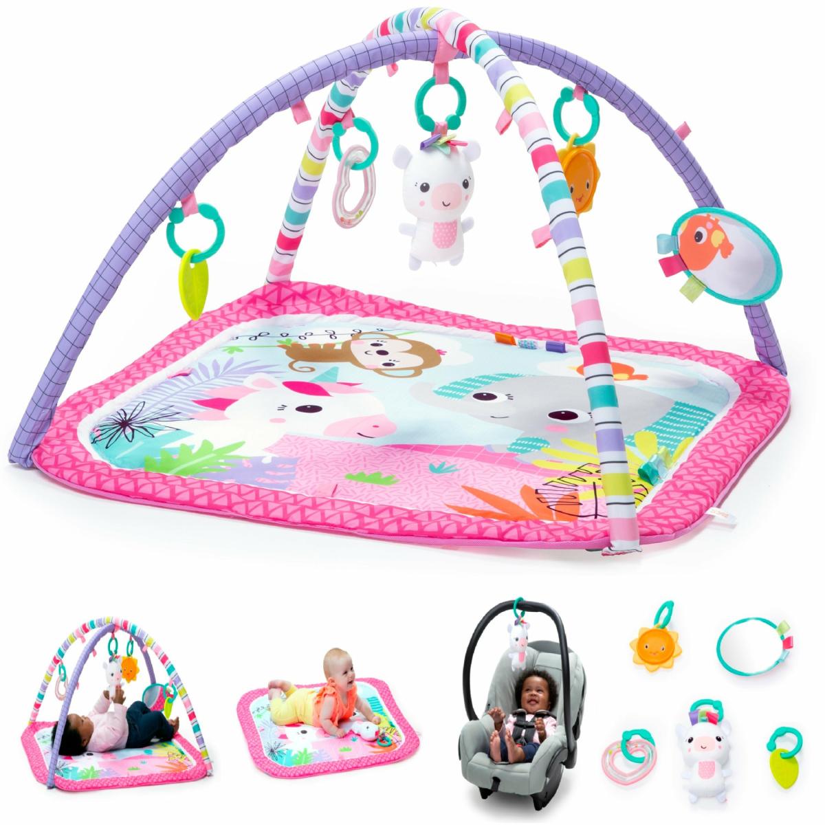 Play Gyms & Mats |   Unicorn Crew Baby Activity Gym & Machine-Washable Play Mat, Pink Play Gyms & Mats Play Gyms & Mats