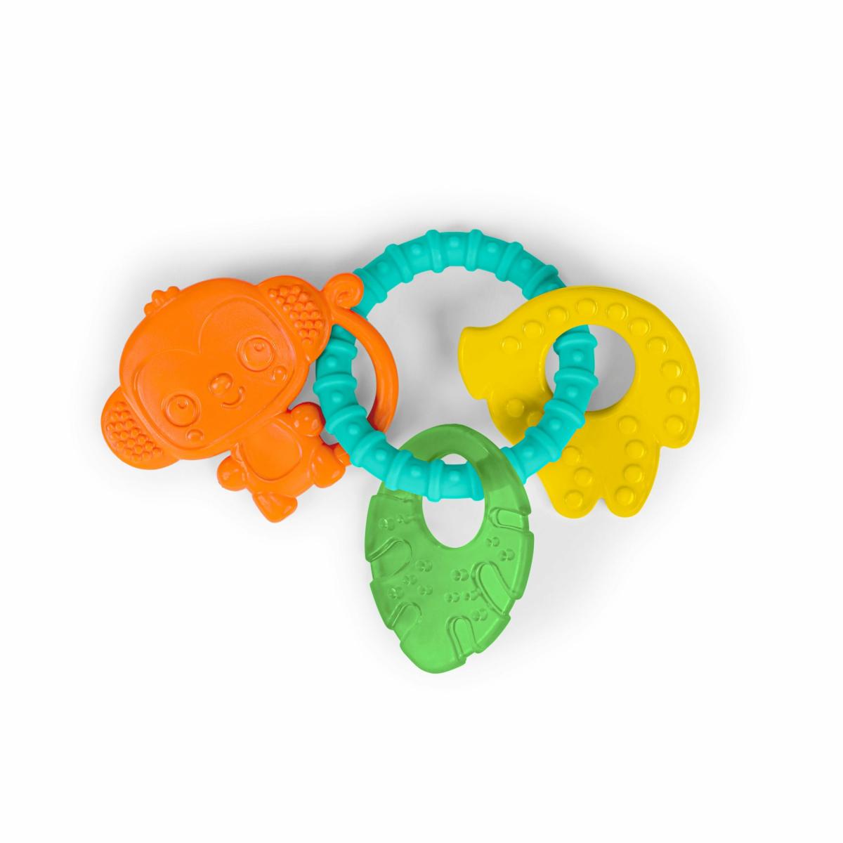 Soothers |   Tropical Chews Silicone Teething Ring – Monkey, Leaf, Banana Nursery Soothers