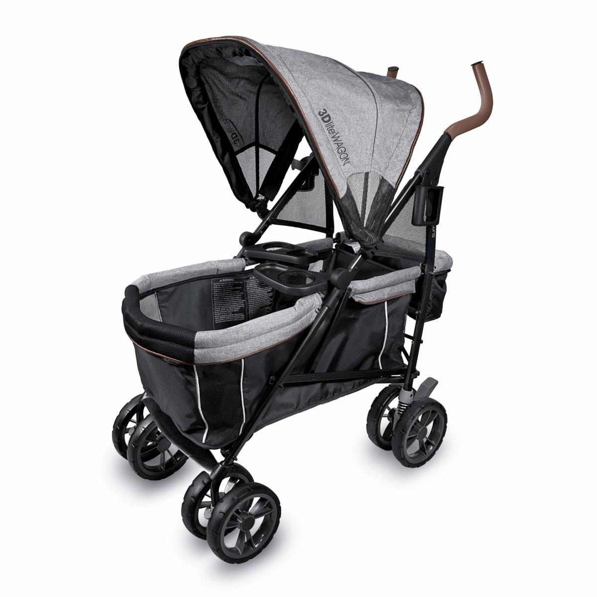 Strollers |   3Dlite Wagon Convenience Stroller – Black And Gray Tweed Gear & Mealtime Strollers