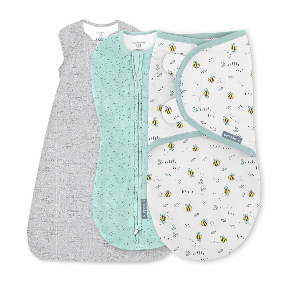 Swaddles |   Comfort Pack – Size 0-3 Months, 3Pk – Little Bees Nursery Swaddles