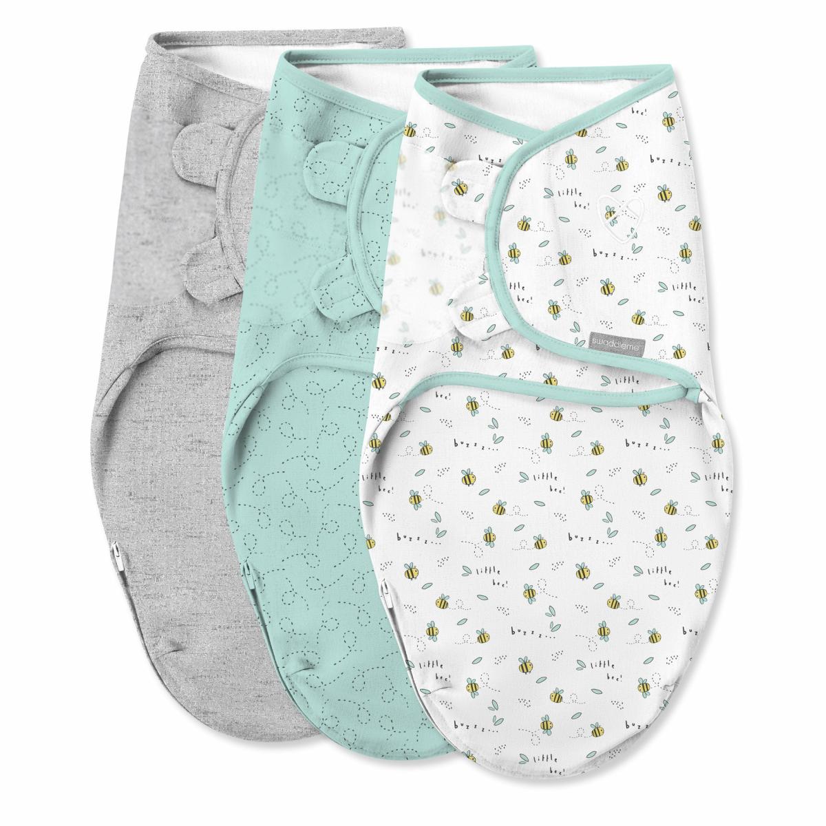 Swaddles |   Easy Change Swaddle, Size Sm, 0-3 Months, 3Pk (Little Bees) Nursery Swaddles