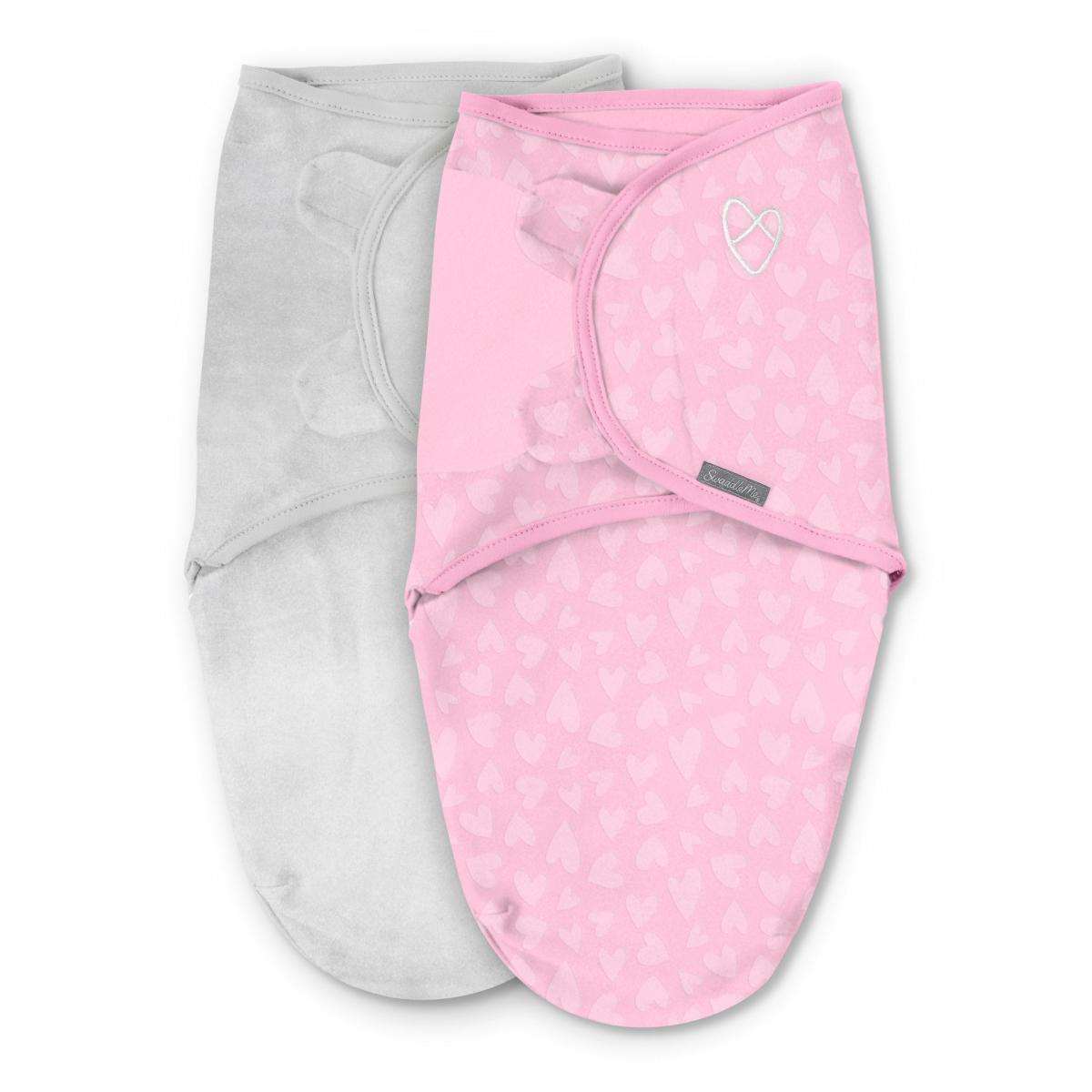 Swaddles |   Velboa Original Swaddle, Size 0-3 Months, 2Pk – Pink Hearts Nursery Swaddles