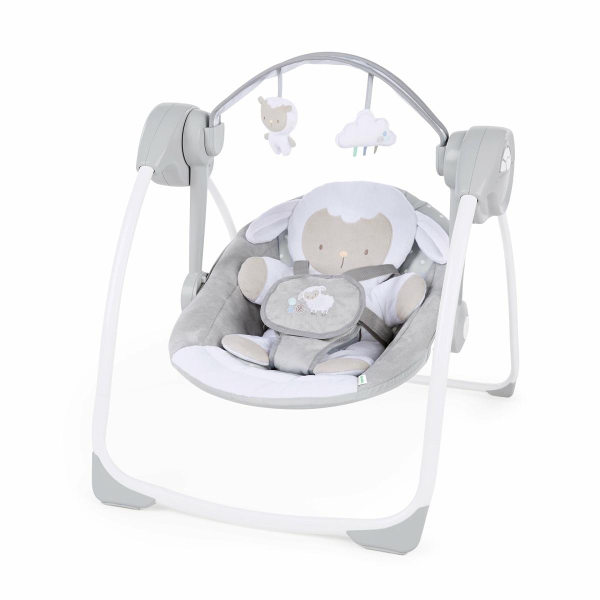 Swings |   Comfort 2 Go Compact Portable Baby Swing, Cuddle Lamb Nursery Swings