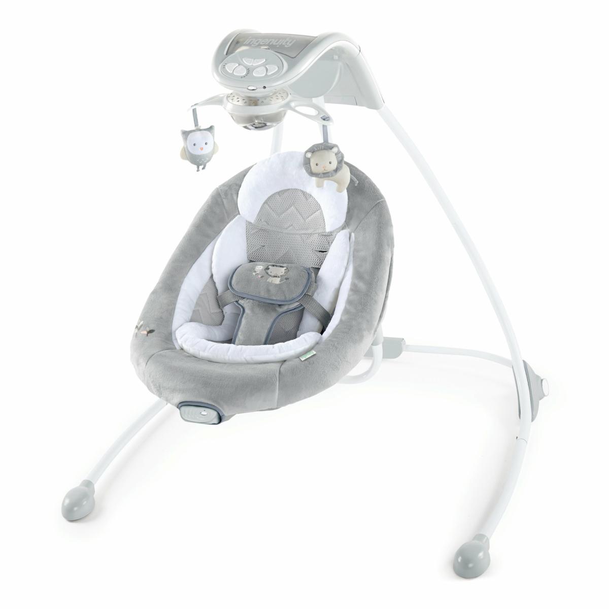 Swings |   Inlighten Baby Swing With Cool Mesh Fabric, Vibrations & Lights, Braden Nursery Swings