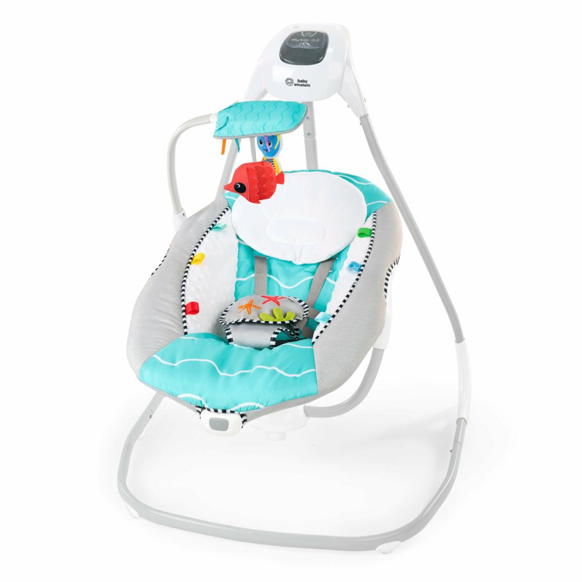 Swings |   Ocean Explorers Compact Vibrating Baby Swing, Grey Nursery Swings