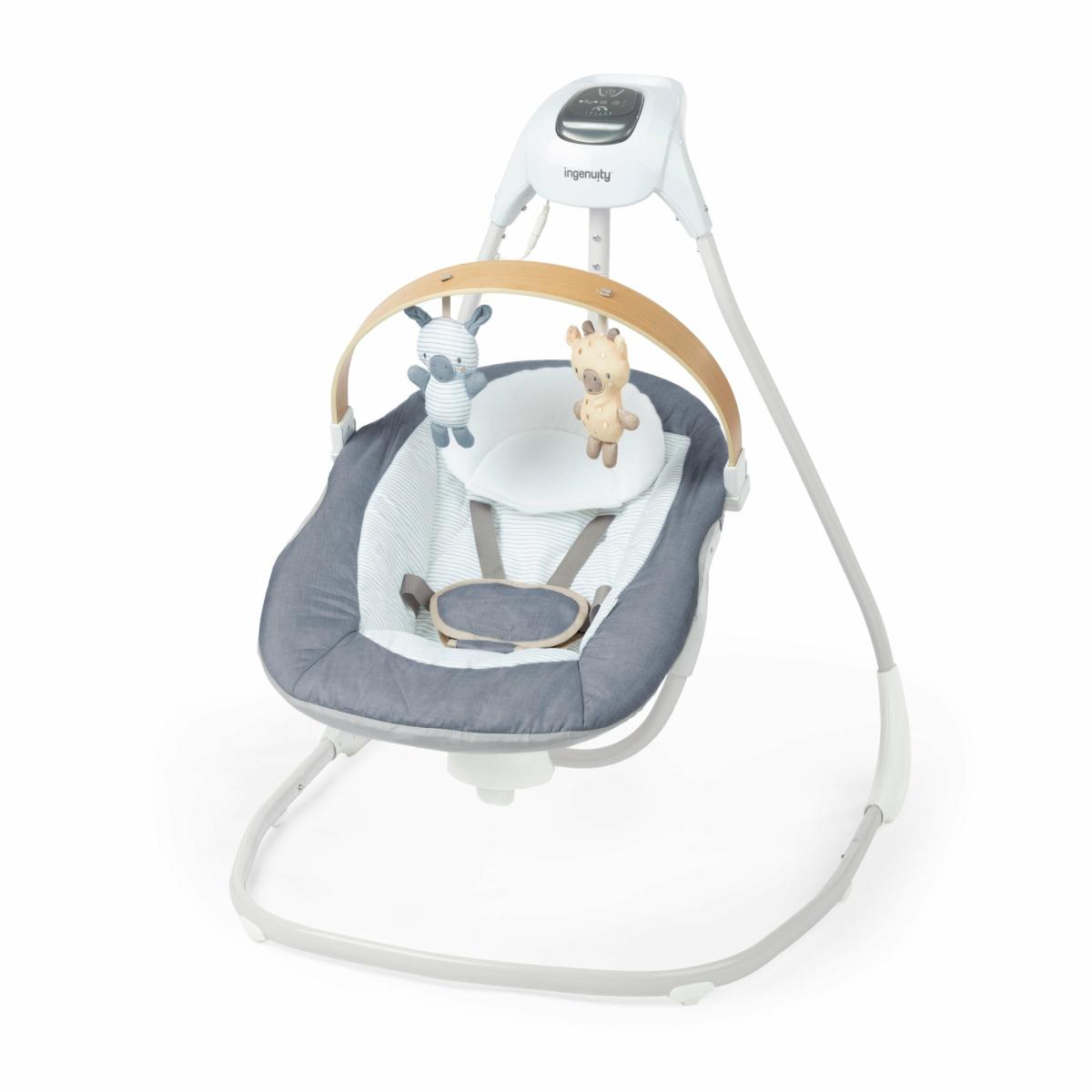 Swings |   Simplecomfort Compact Soothing Swing – Chambray Nursery Swings